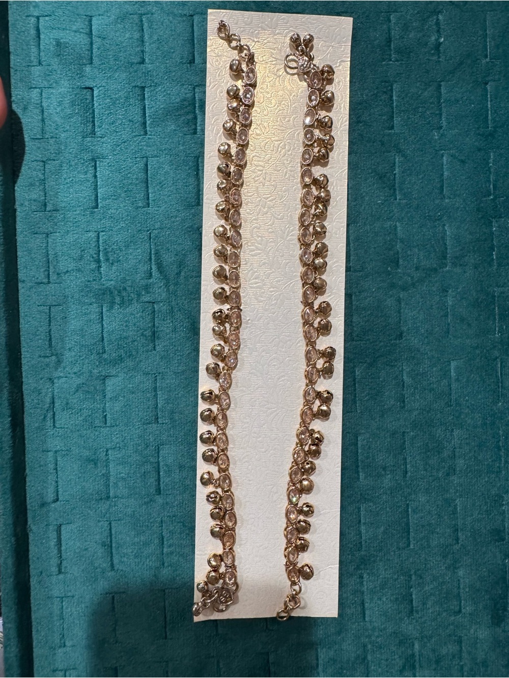 Gold Beaded anklet with a bell- Women Jewelry